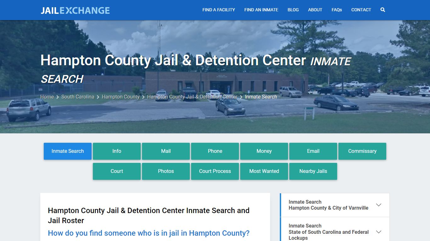 Hampton County Jail & Detention Center Inmate Search