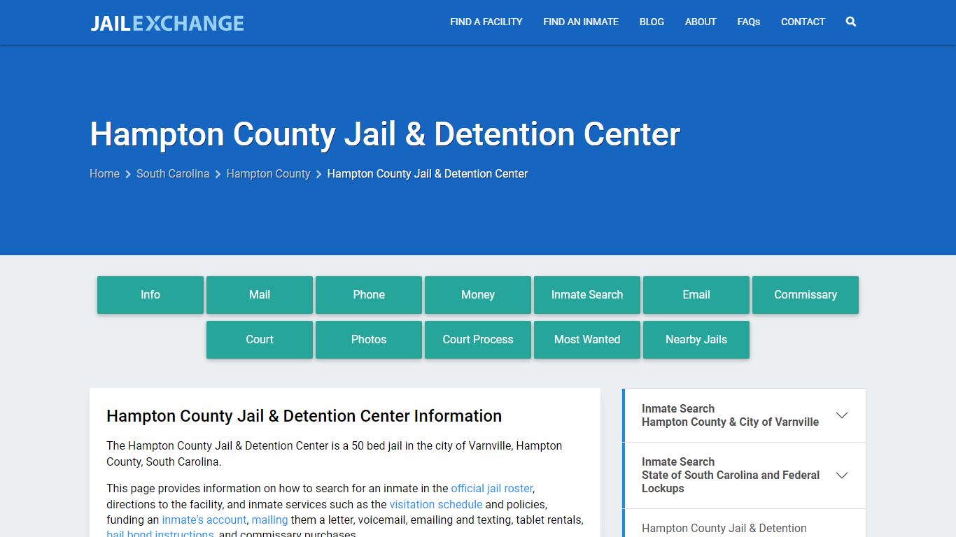 Hampton County Jail & Detention Center - Jail Exchange